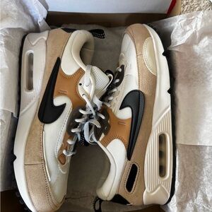 Nike Women’s Sneakers - White, Tan, and Black